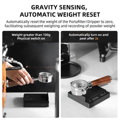 MHW-3BOMBER espresso scale auto timer starts after liquid detected