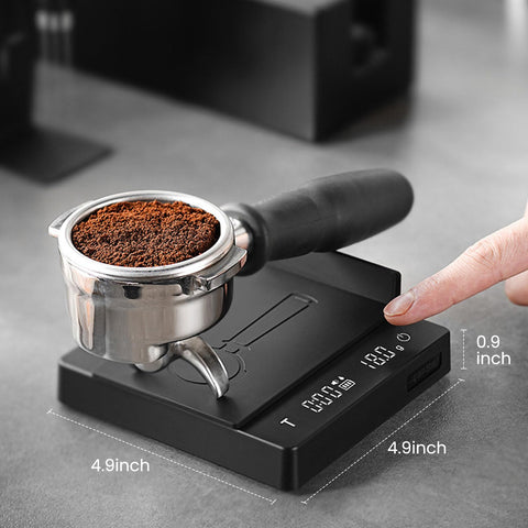 MHW-3BOMBER espresso scale liquid-to-powder ratio view helps calibration