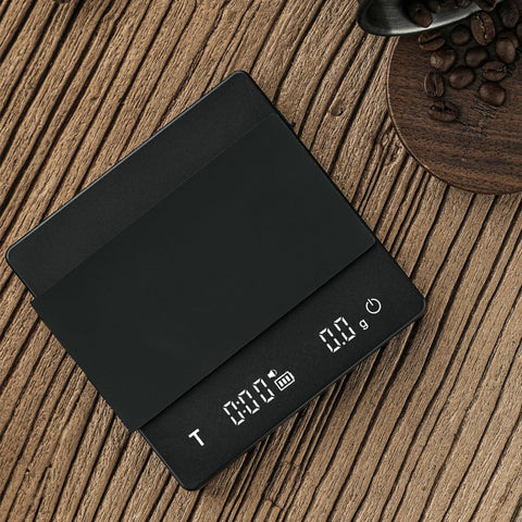 MHW-3BOMBER espresso scale rechargeable battery enables cordless use