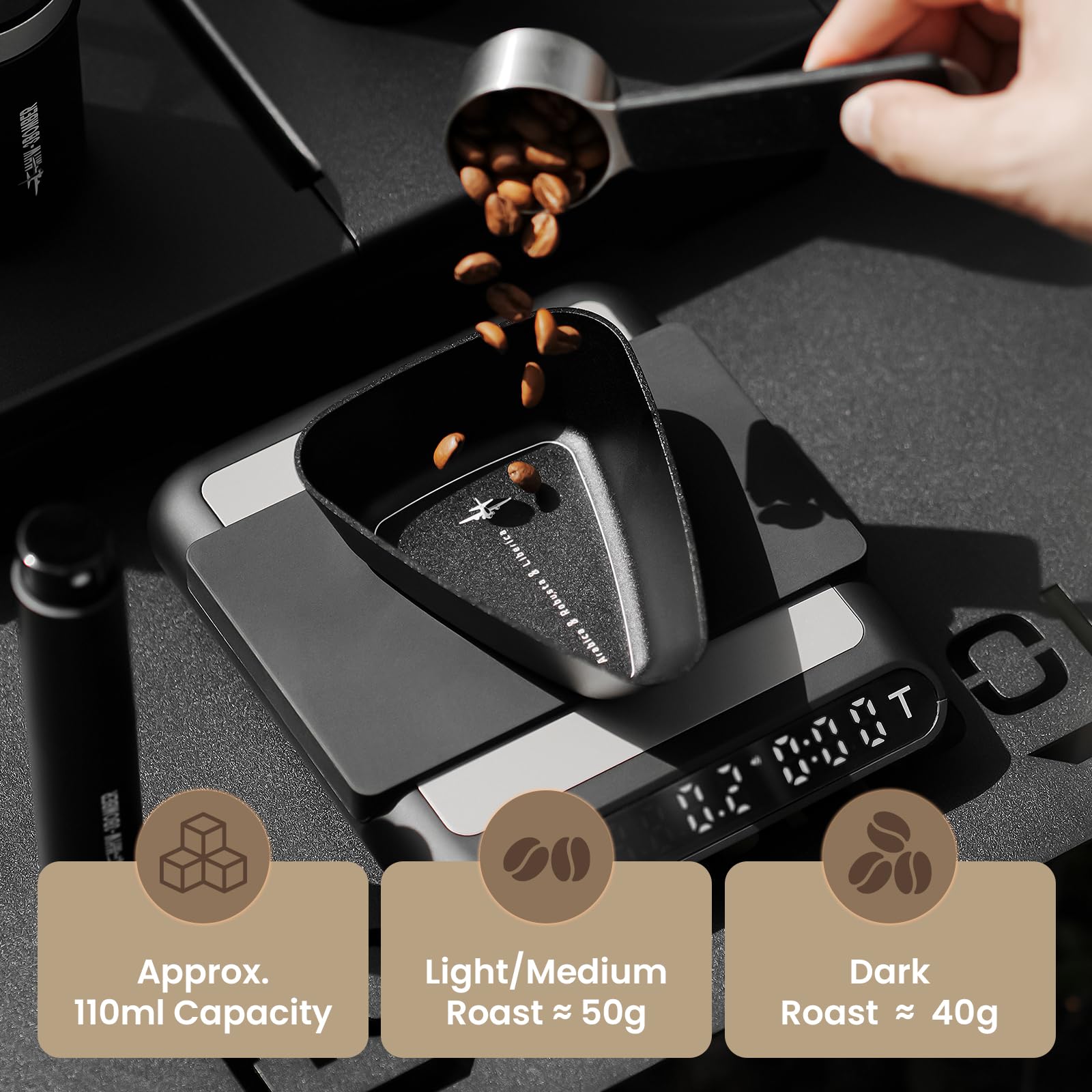 MHW-3BOMBER multi-use dosing tray suitable for coffee, tea, spices.