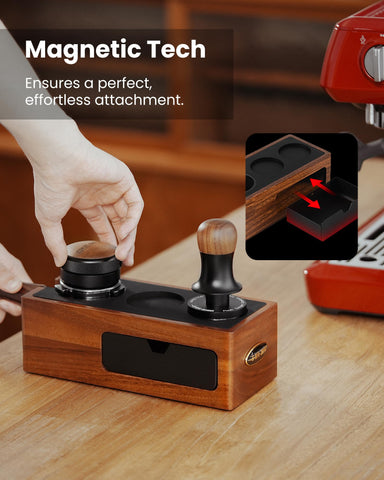 Compact countertop design keeps espresso area neat and efficient.