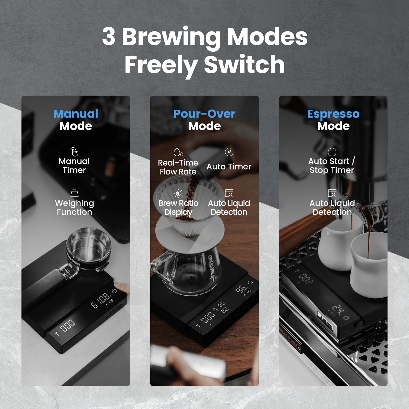 MHW-3BOMBER espresso-mode enables targeted espresso timing.