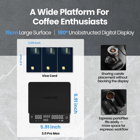 MHW-3BOMBER portafilter-on-scale provides precise espresso dosing.