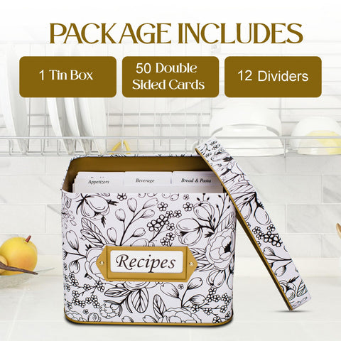 Mia + Esme decorative tin box delivers stylish recipe storage