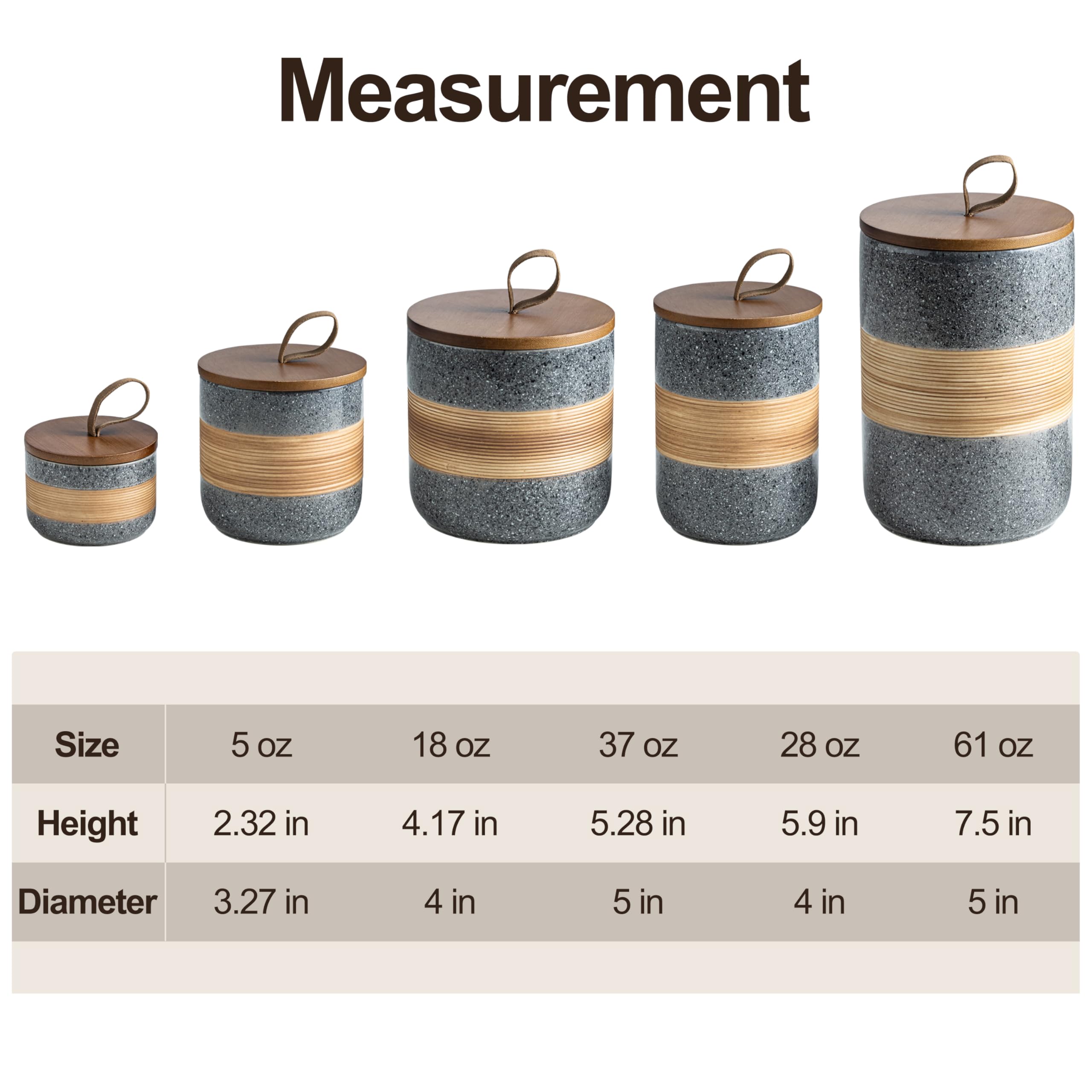 Miamolo ceramic spice jar, stackable in grey, saves kitchen space.