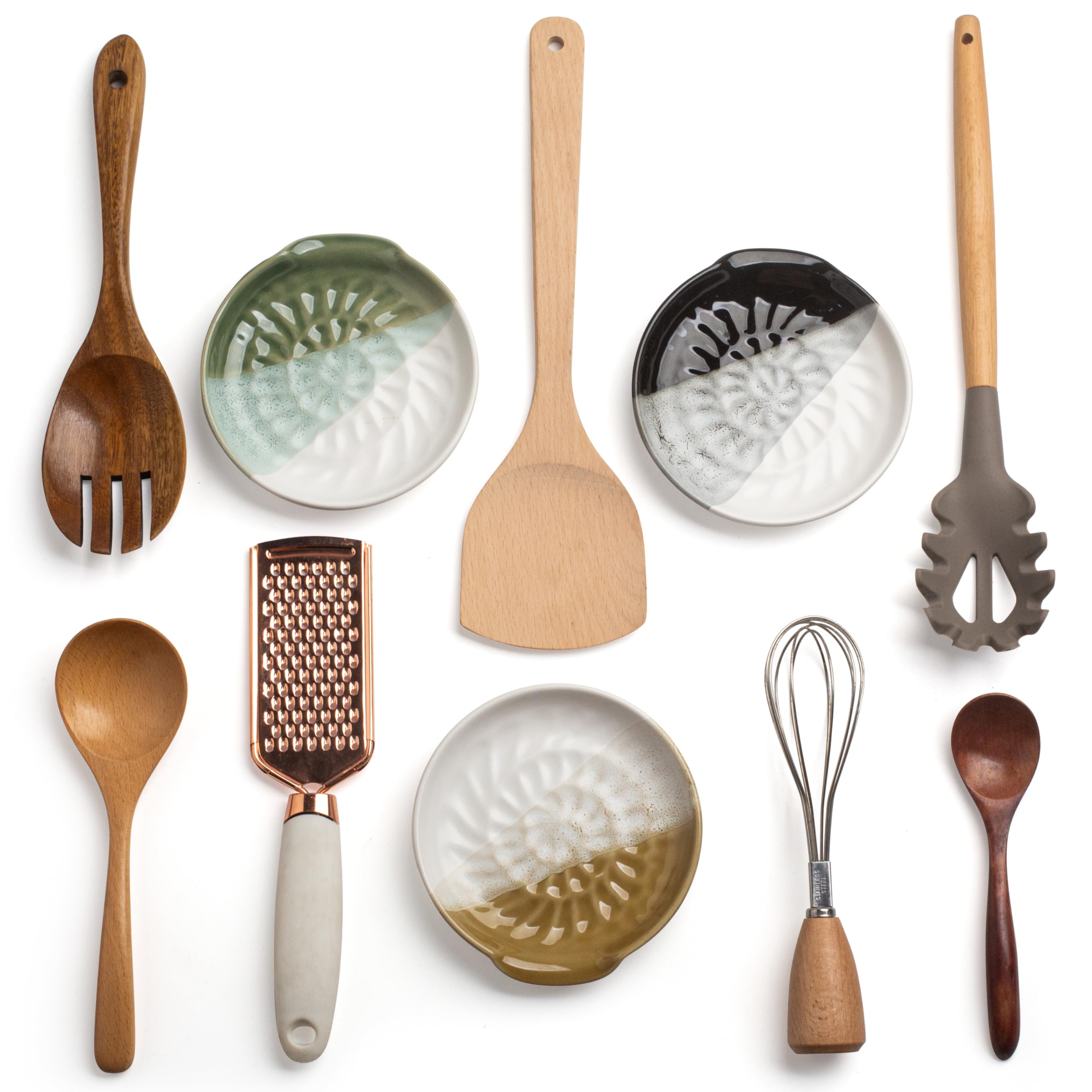 Miamolo ceramic spoon rest thick finish resists scratches for easy cleaning.
