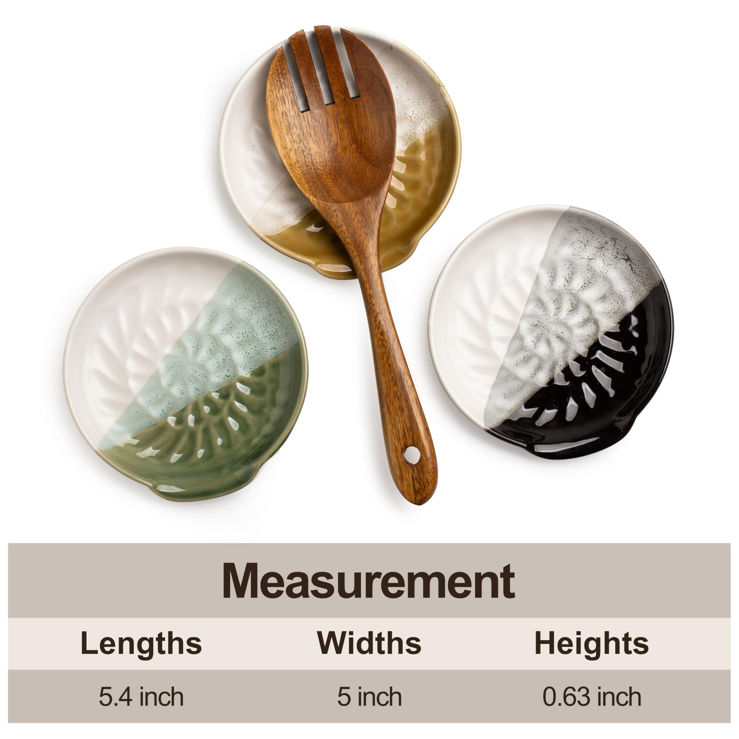Miamolo spoon rest with extra-wide 5.3-inch base accommodates ladles and spatulas.