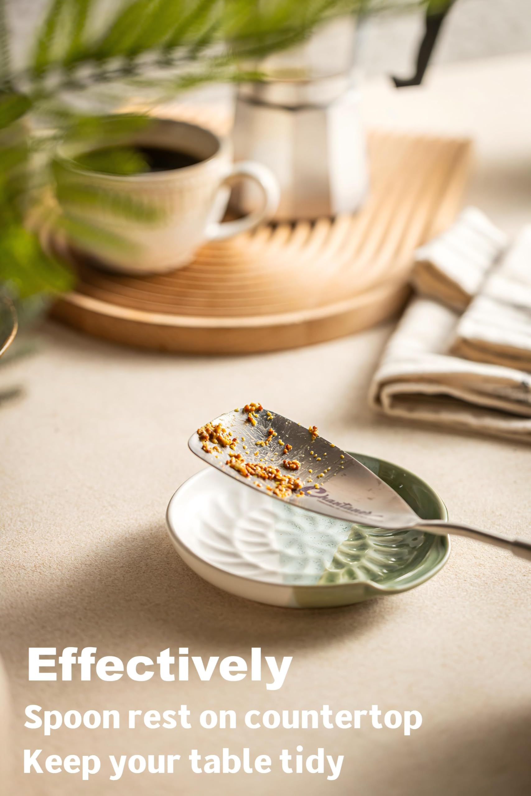Miamolo spoon rest offers multi-functional use as a serving dish or jewelry tray.