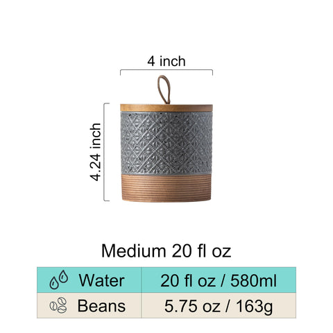 Miamolo coffee canister with airtight lid keeps beans fresh