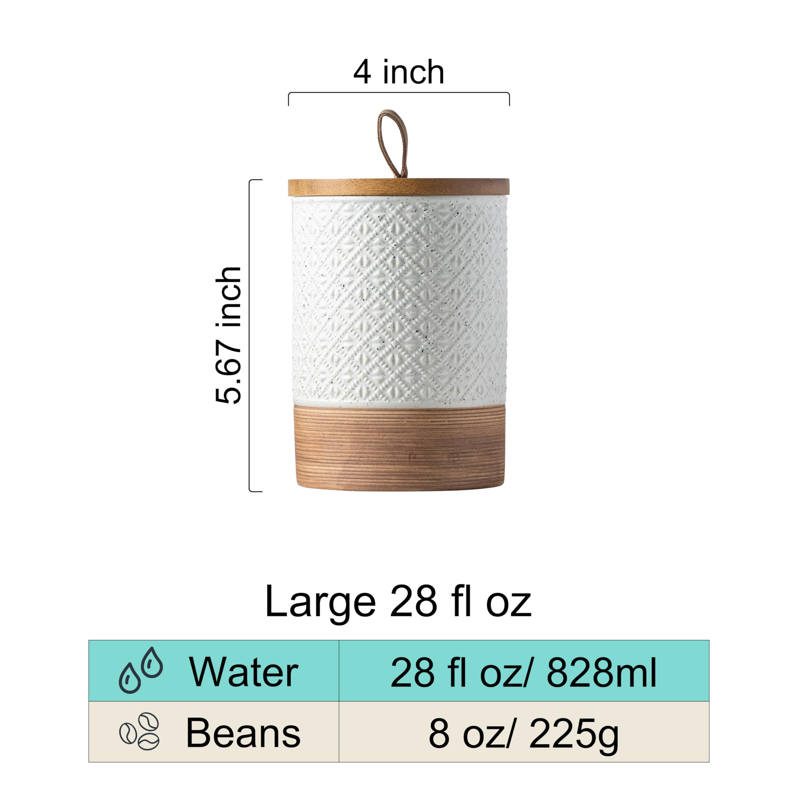 Miamolo canister on countertop blends practicality with rustic style.