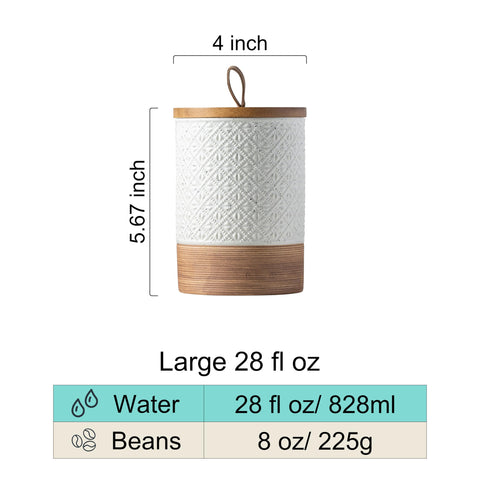 Miamolo canister on countertop blends practicality with rustic style.