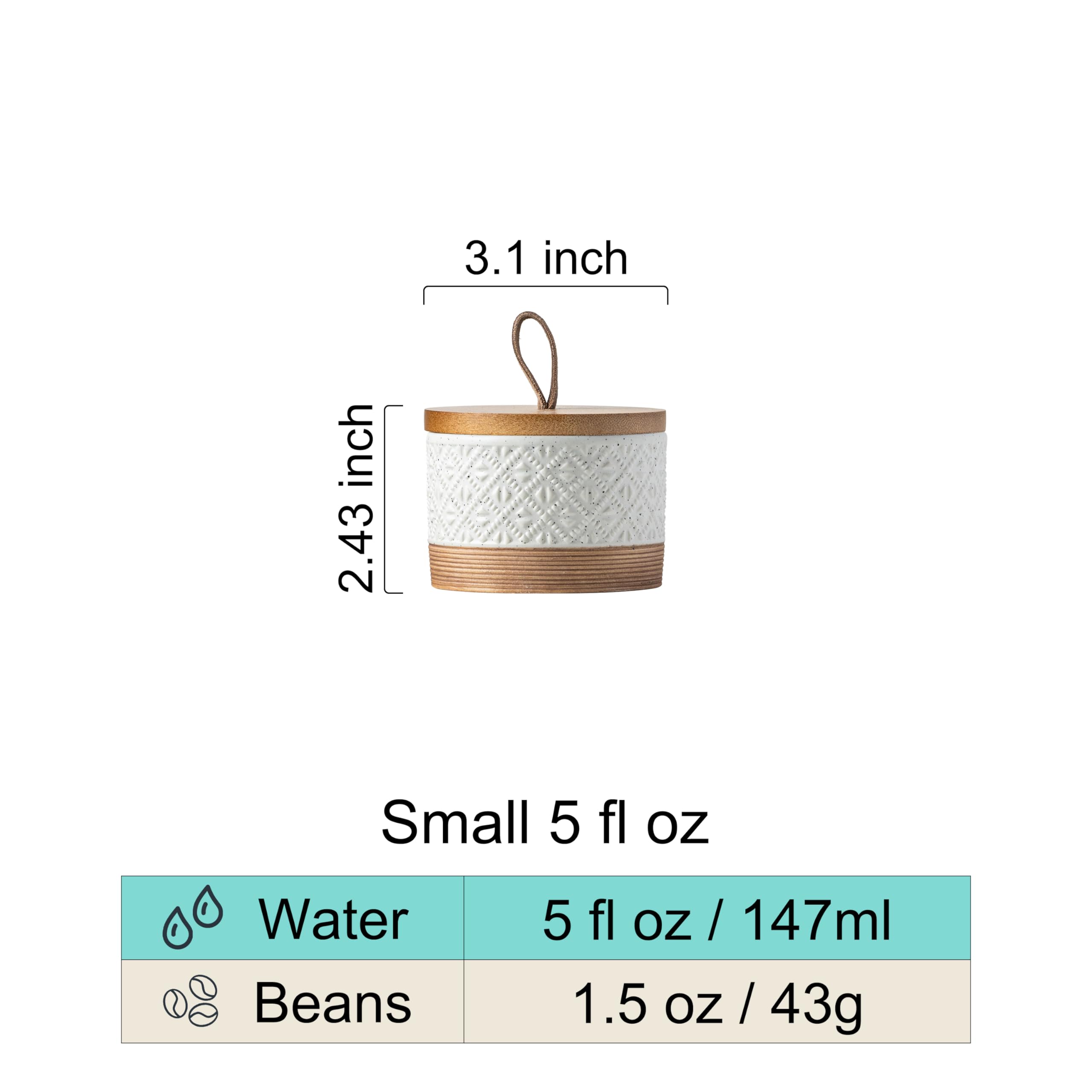 Miamolo coffee storage jar 5oz preserves aroma on the counter