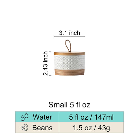 Miamolo coffee storage jar 5oz preserves aroma on the counter