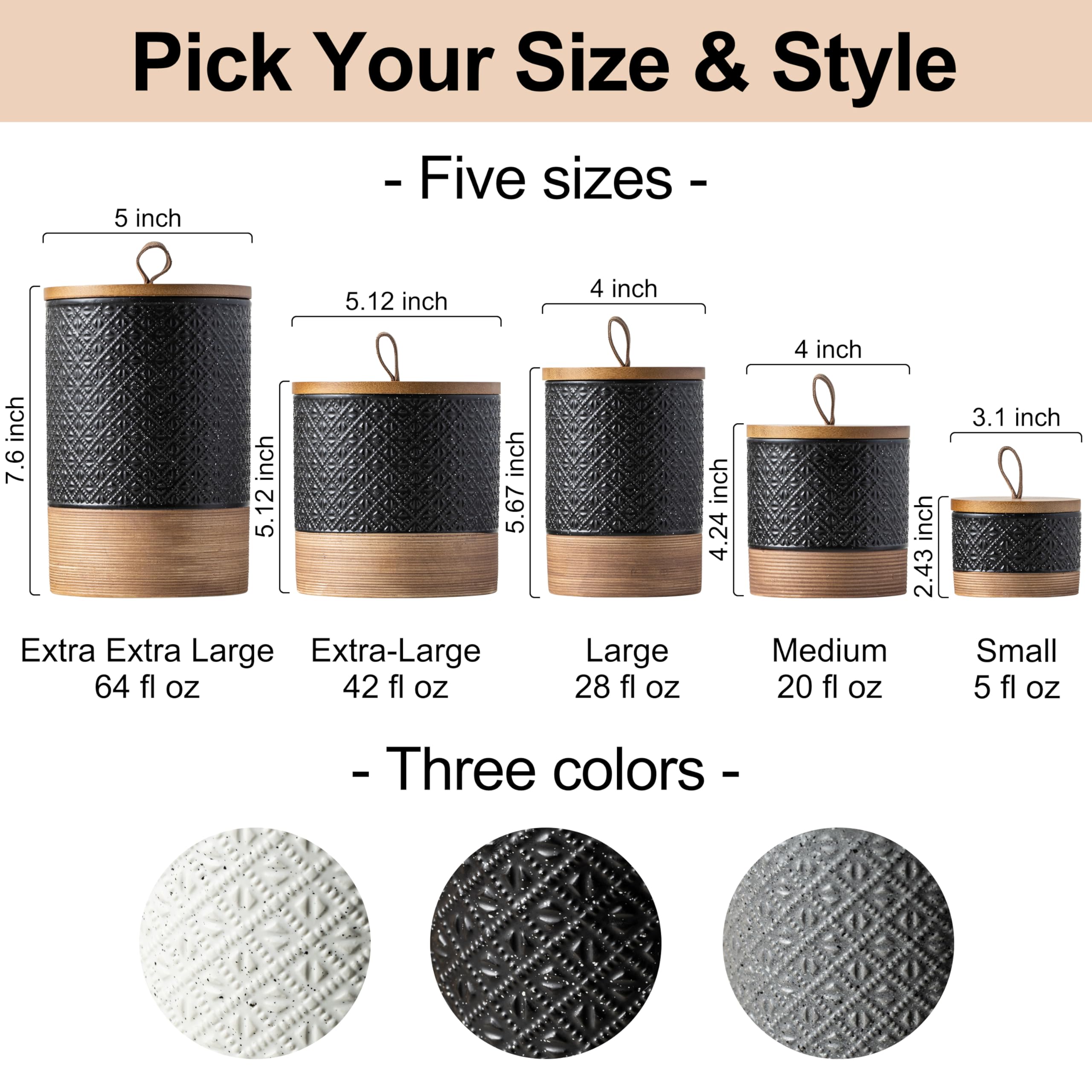 Miamolo black finish jar blends with modern kitchens and preserves dry goods.
