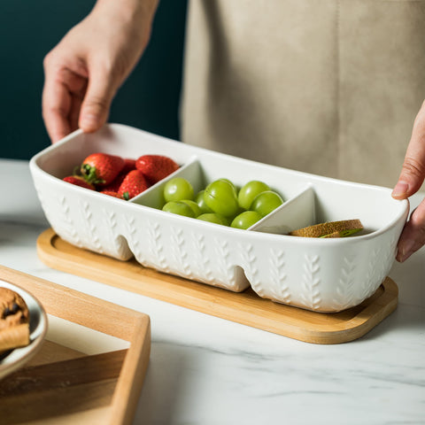Miamolo porcelain dip trays are sturdy and easy to wipe clean after parties.