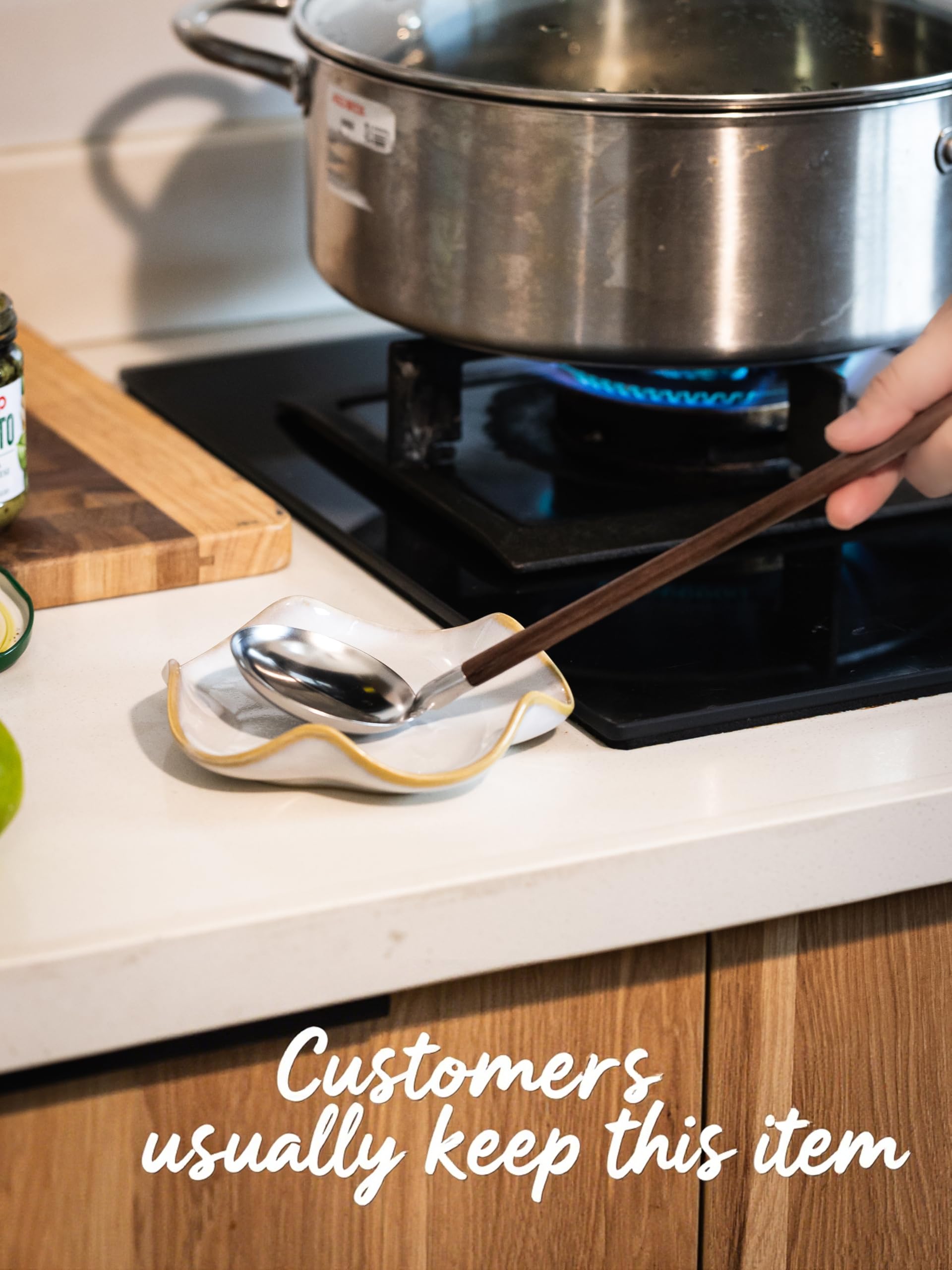 Miamolo spoon holder for kitchen counter keeps utensils tidy and within reach