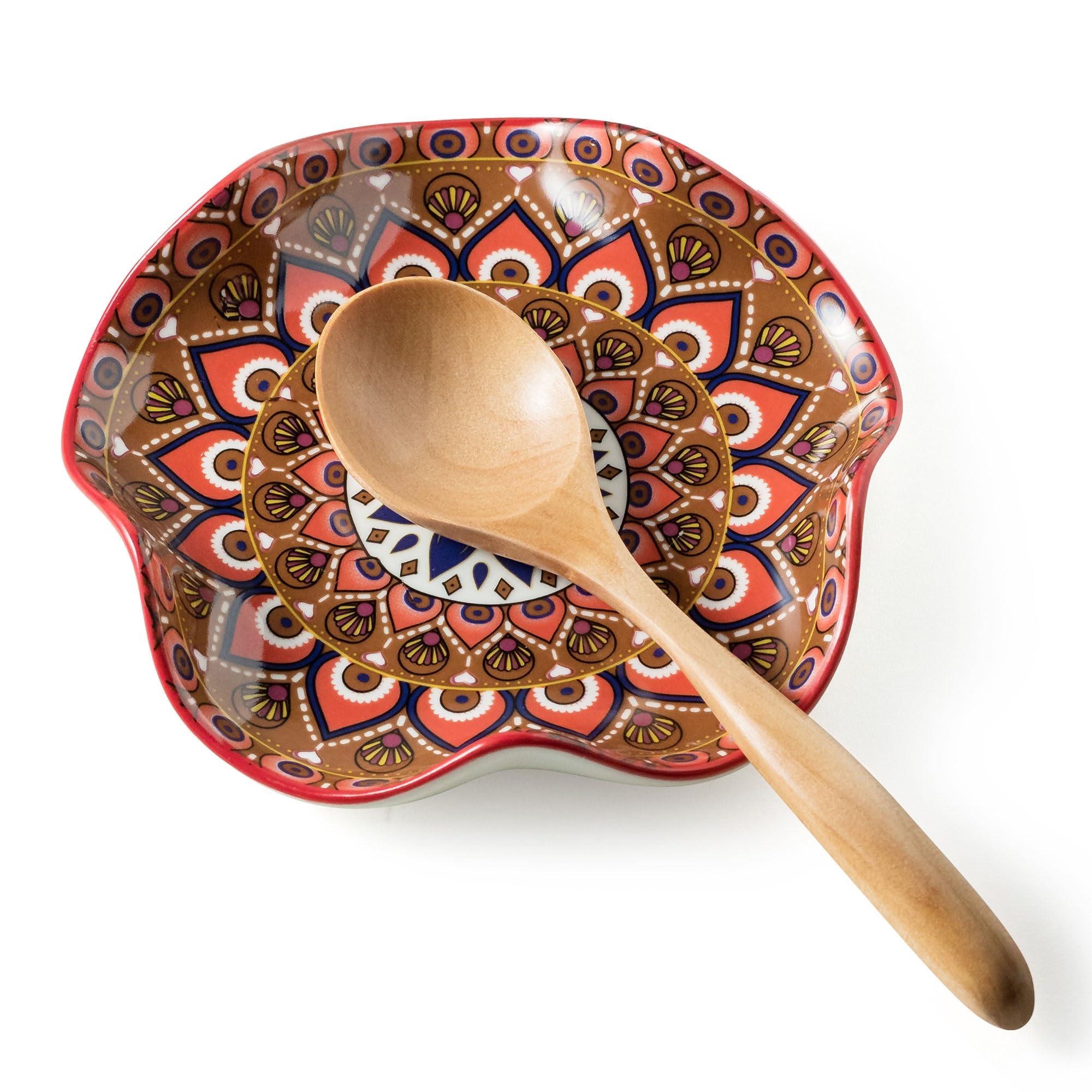 Miamolo spoon rest on stove top keeps utensils organized.
