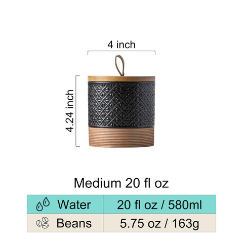Miamolo wooden-lid jar with gasket creates airtight storage.