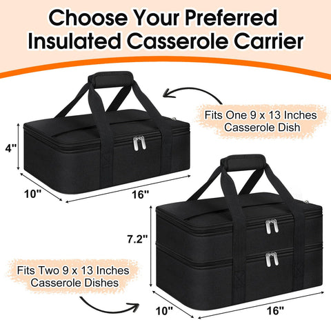 MIAOJIE casserole carrier 9x13 dish fit supports standard pans for gatherings
