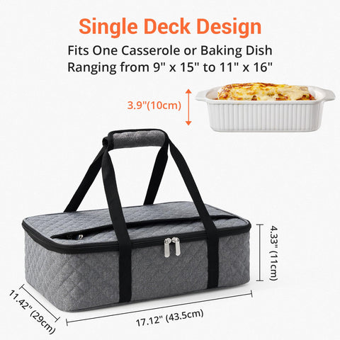 MIAOJIE casserole carrier dual deck design with space for food and extras.