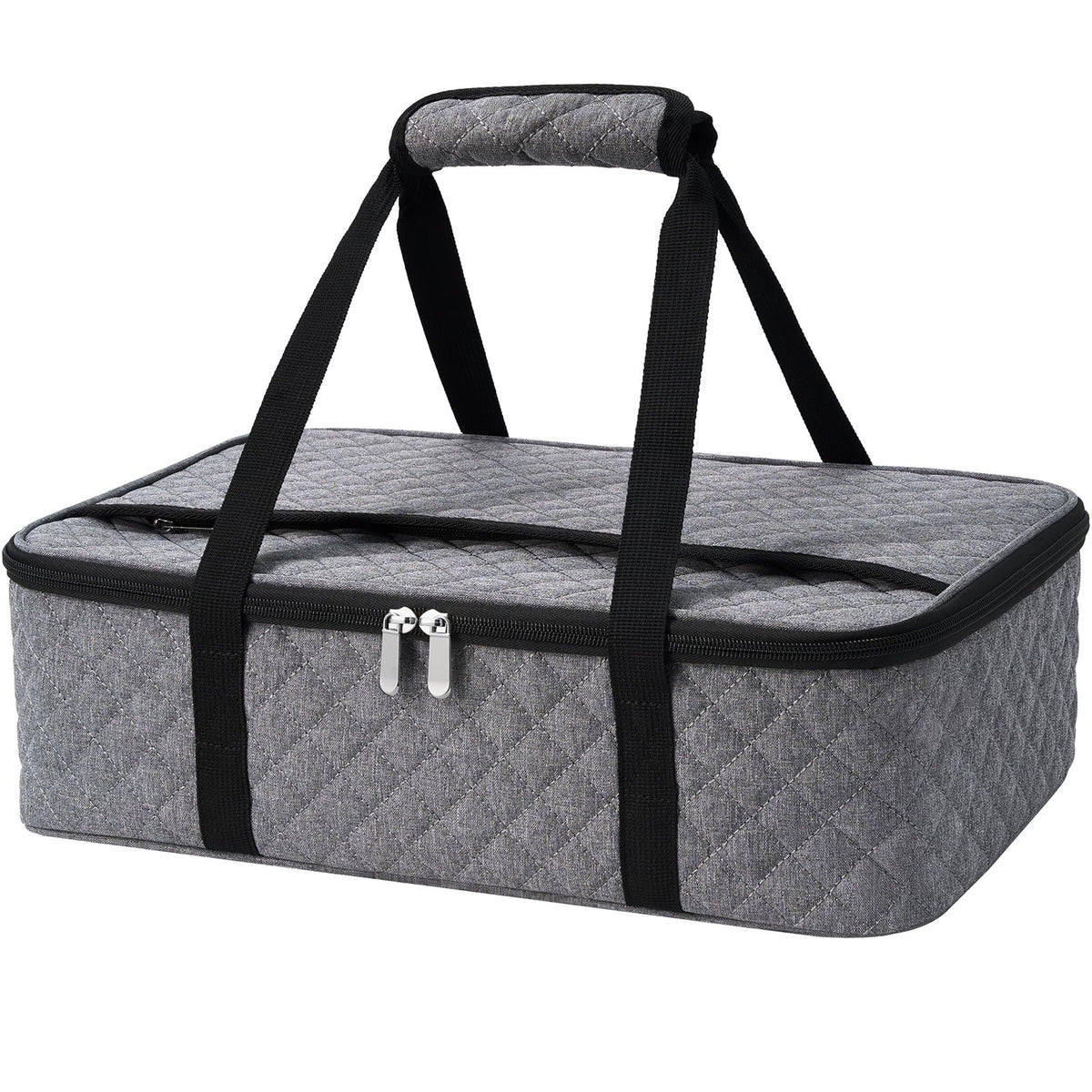 MIAOJIE casserole carrier top compartment keeps utensils handy during transport.