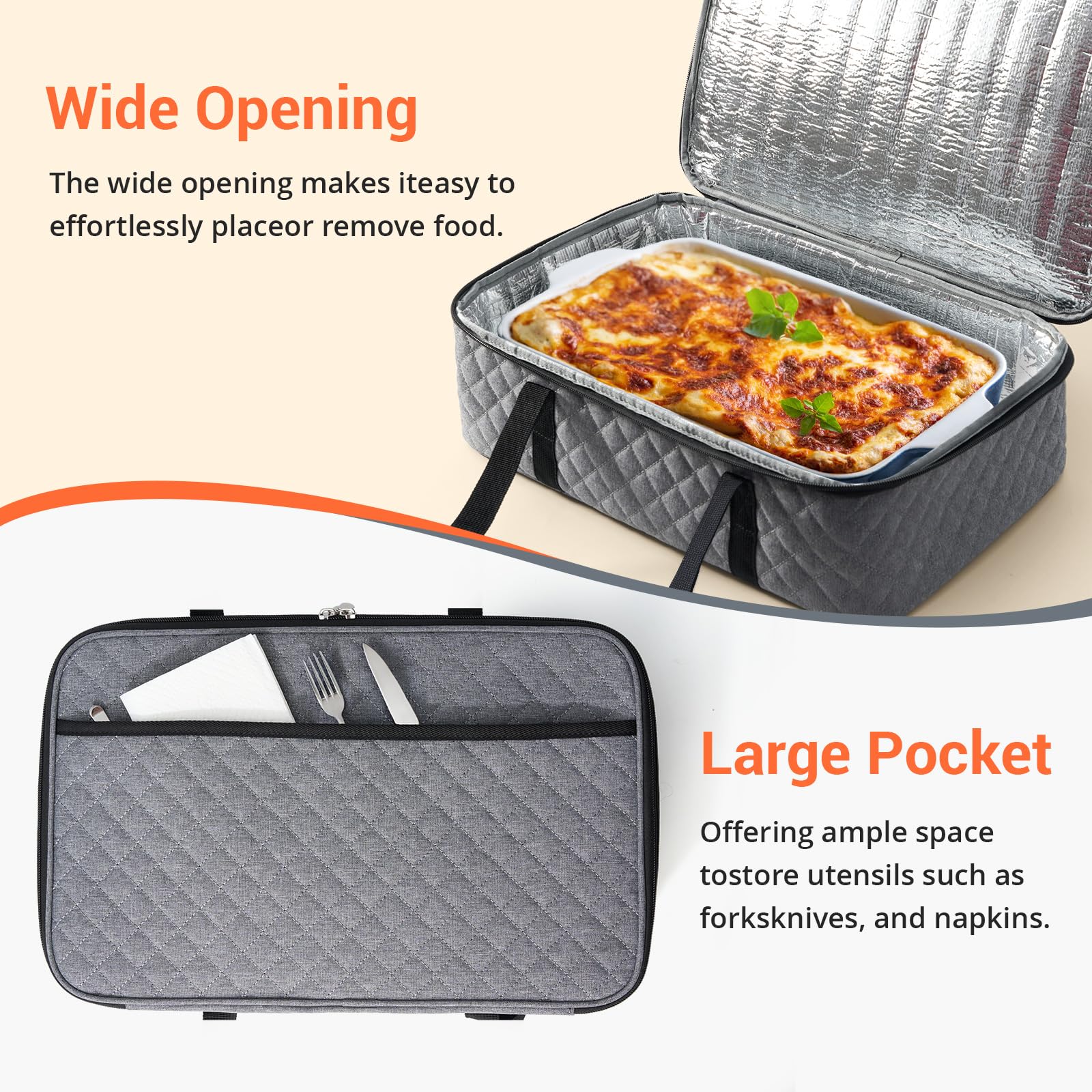 MIAOJIE wide-opening access for easy packing and loading of meals.