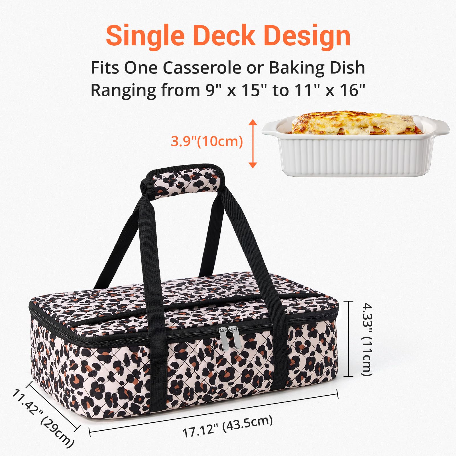 MIAOJIE double-decker casserole carrier designed to securely hold two dishes on the go.