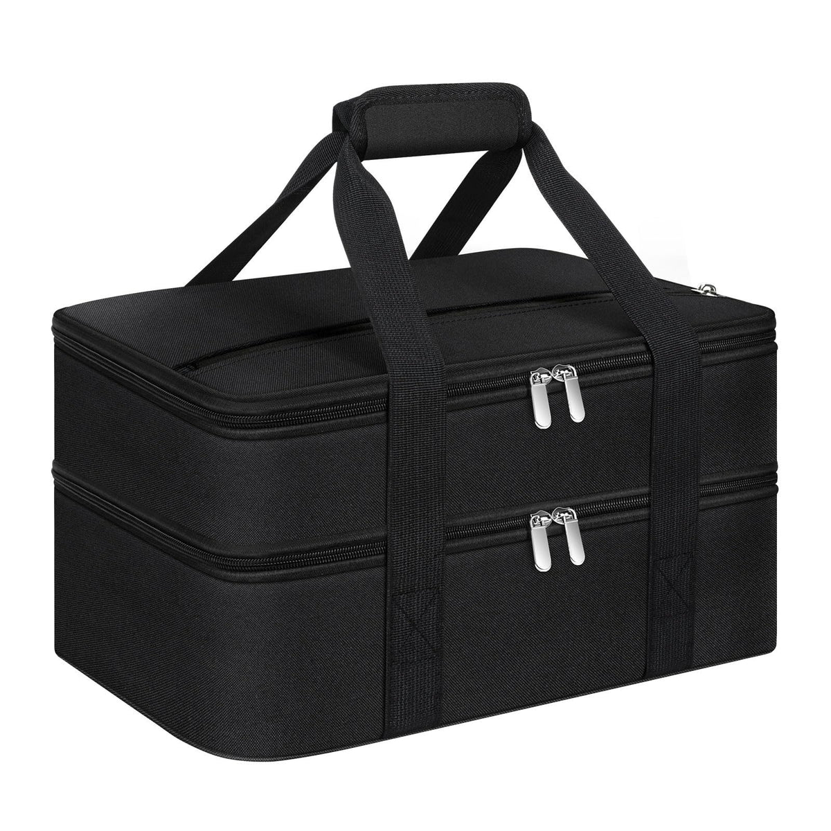 MIAOJIE double insulated casserole carrier black exterior keeps dishes warm or cool