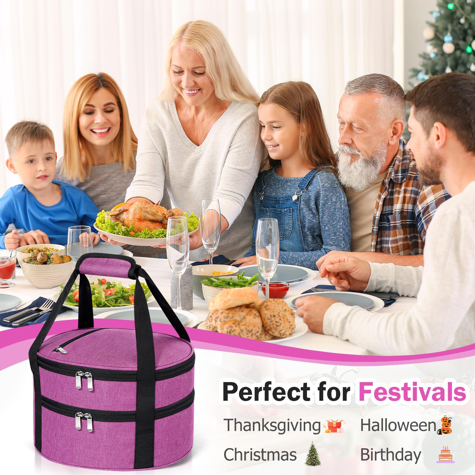 MIAOJIE fits a 12.5 inch baking dish for versatile gatherings.
