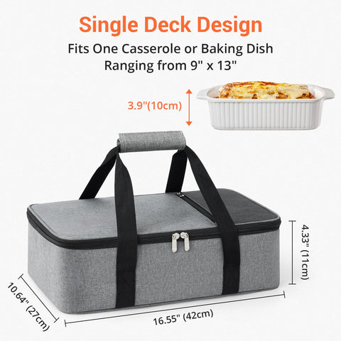 MIAOJIE insulated casserole carrier interior features foil and EPE padding for temperature control.