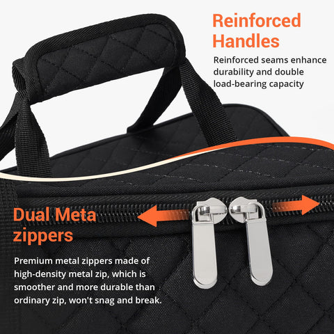 MIAOJIE insulated casserole carrier 600D Oxford exterior withstands outdoor travel.