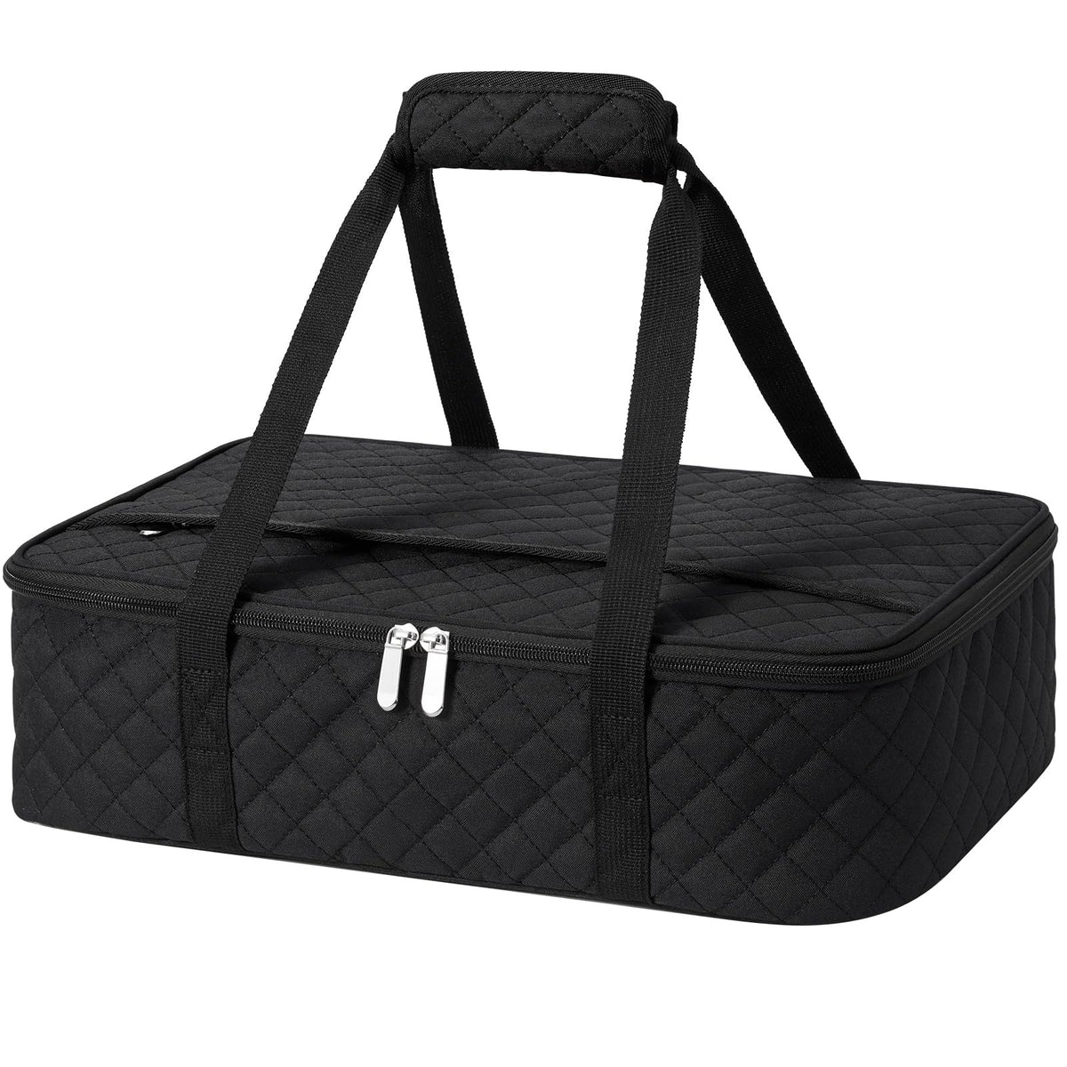 MIAOJIE insulated casserole carrier top view showing dual compartments for meals.
