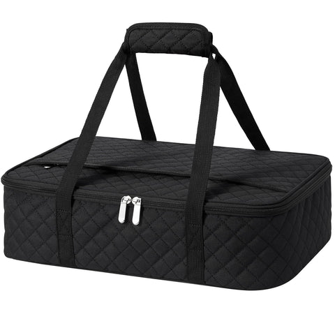 MIAOJIE insulated casserole carrier top view showing dual compartments for meals.