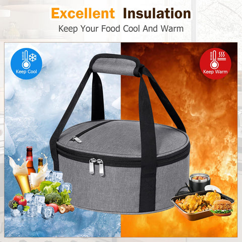 Round carrier featuring a two-way zipper for easy access.