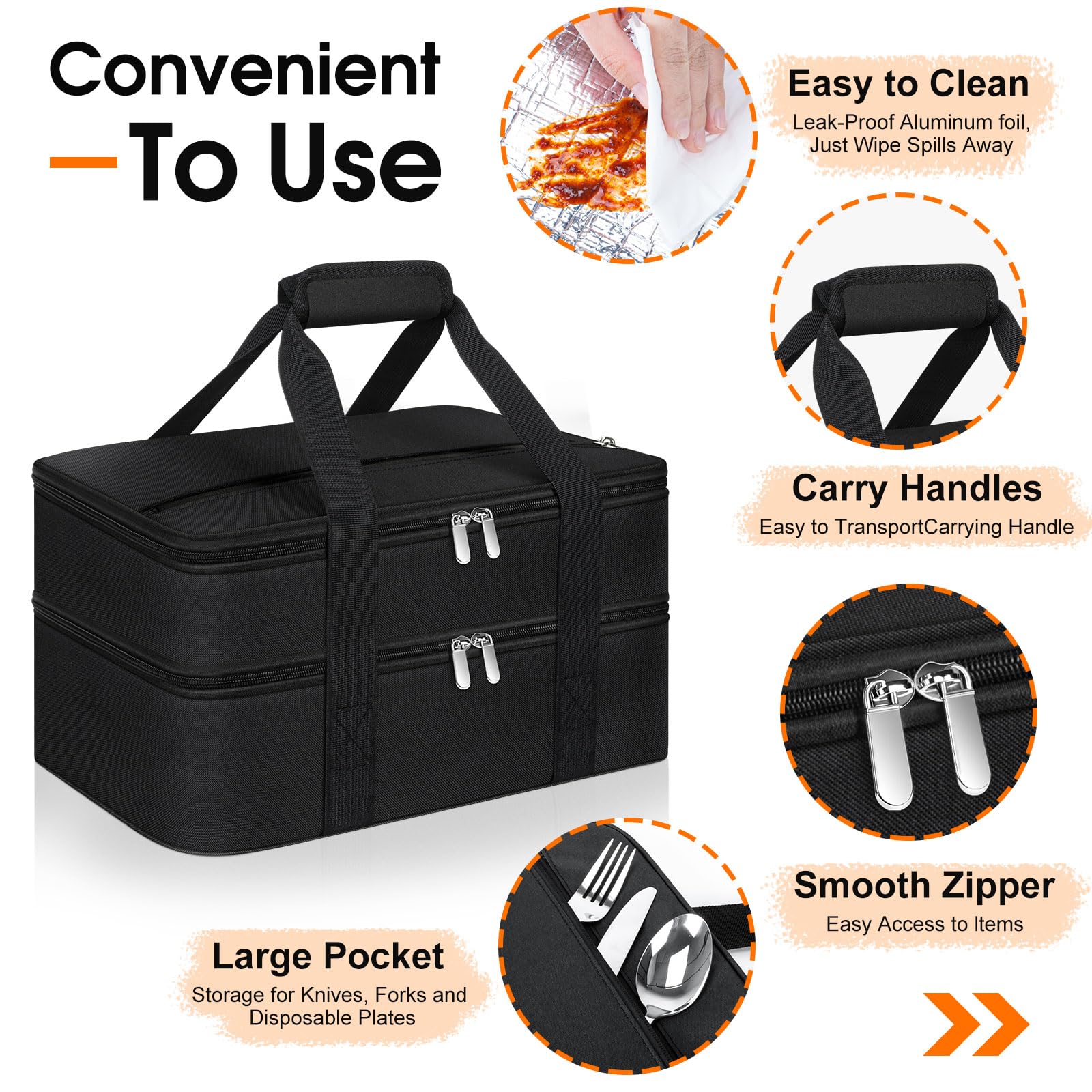 MIAOJIE insulated lining with foam and foil preserves temperature for hours