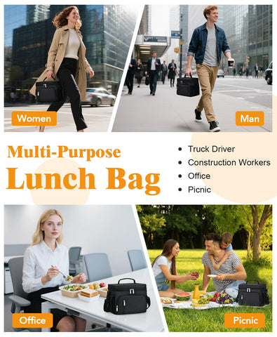 MIAOJIE insulated lunch bag waterproof interior simplifies quick cleaning after use.