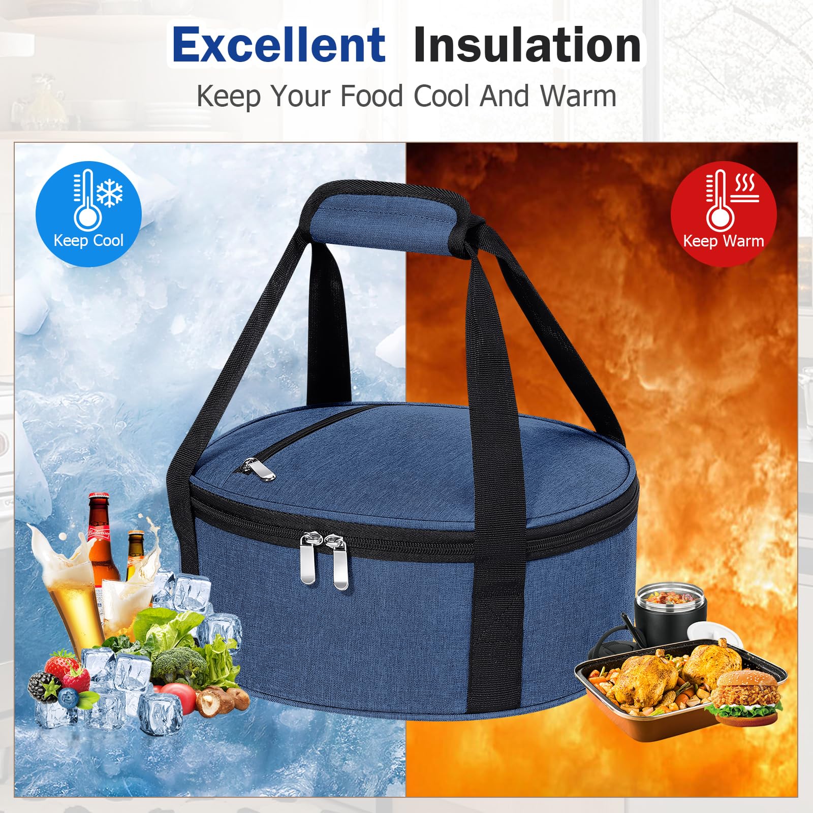 MIAOJIE pie rack accommodates pies and casseroles, showing versatile capacity.