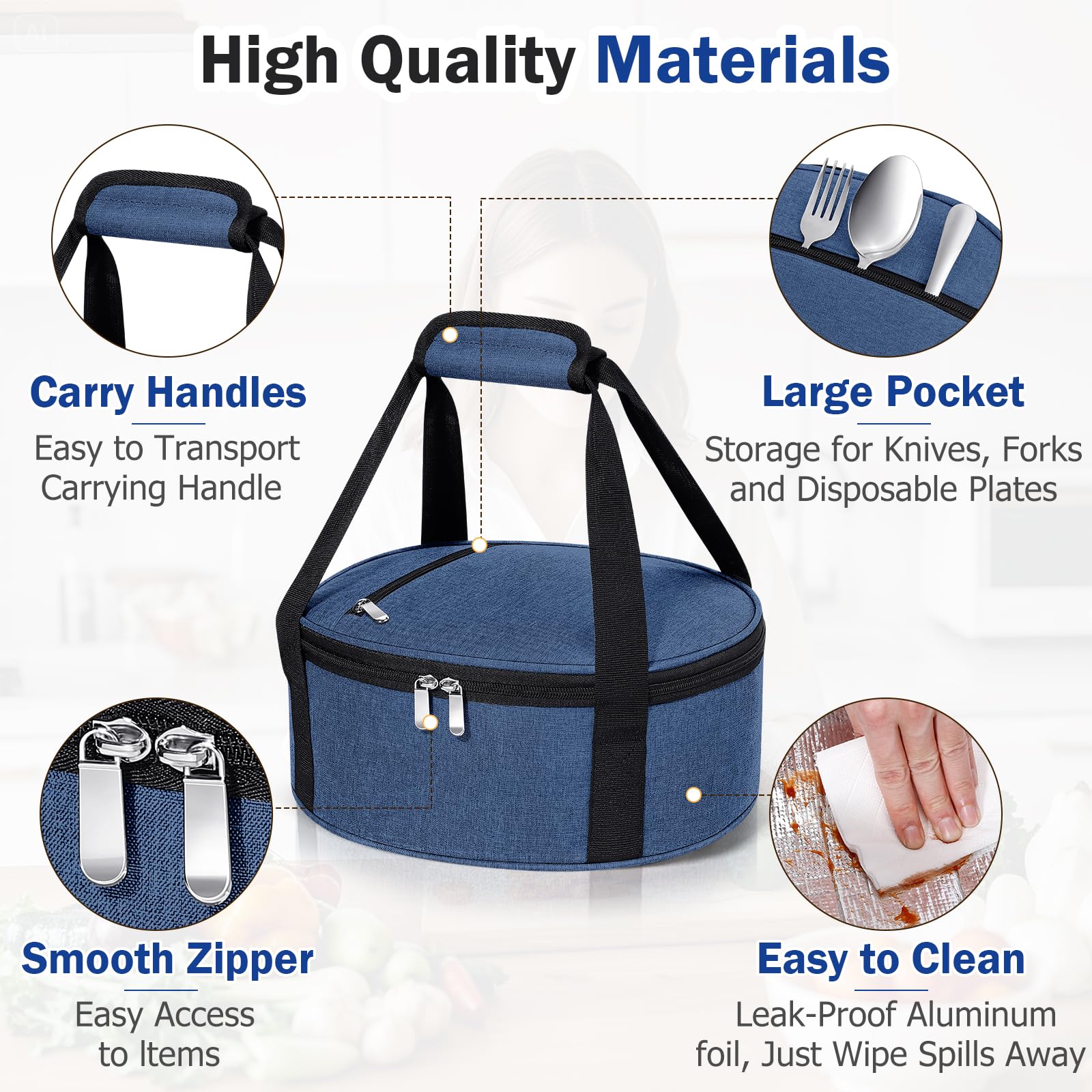 MIAOJIE dual-handles design offers secure carrying for large dishes.