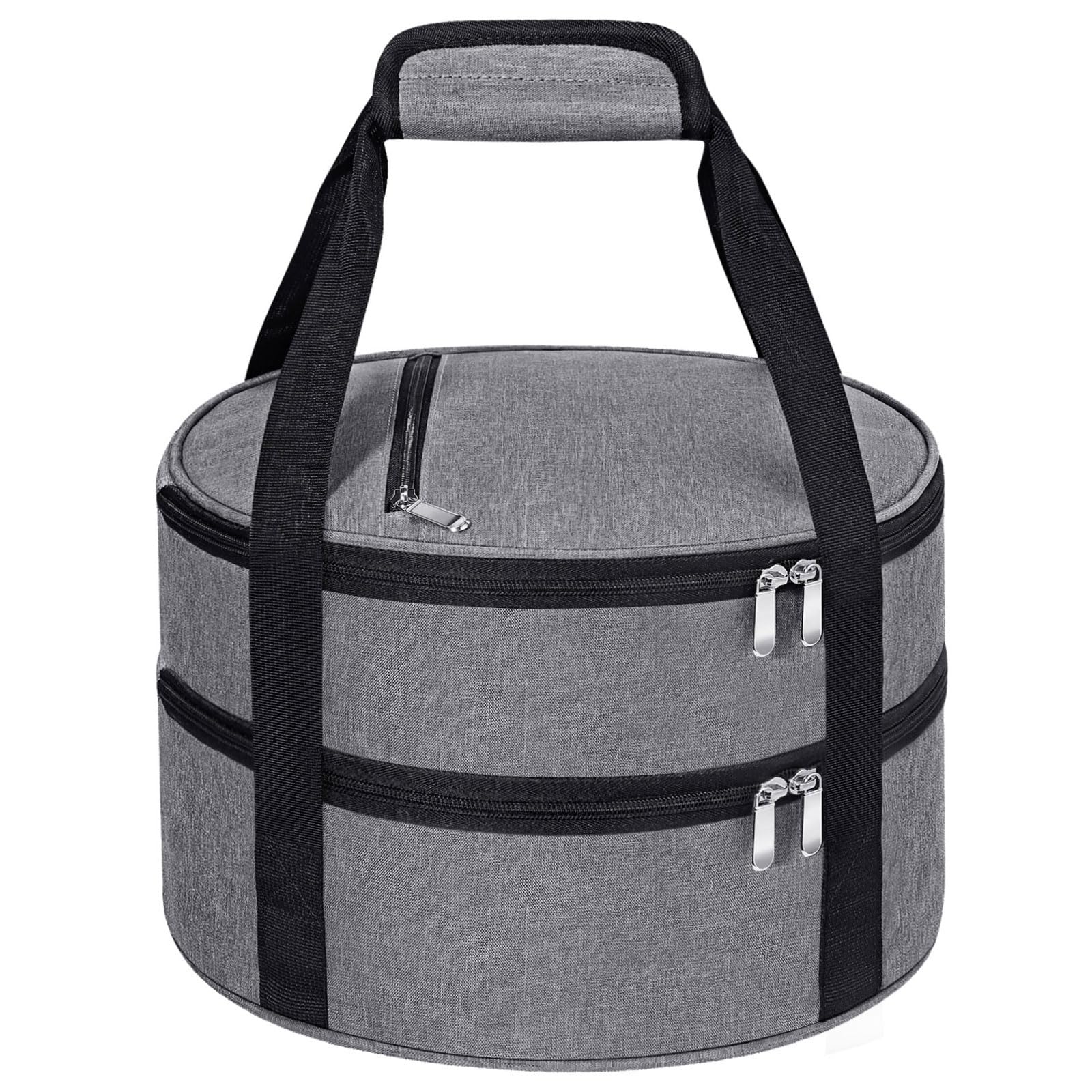MIAOJIE round casserole carrier front view with roomy interior for hot or cold meals