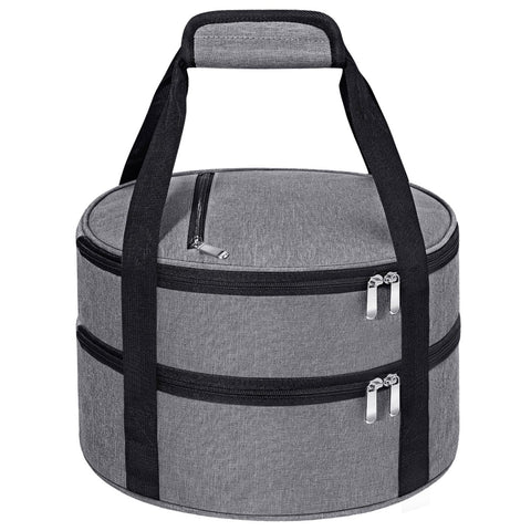 MIAOJIE round casserole carrier front view with roomy interior for hot or cold meals
