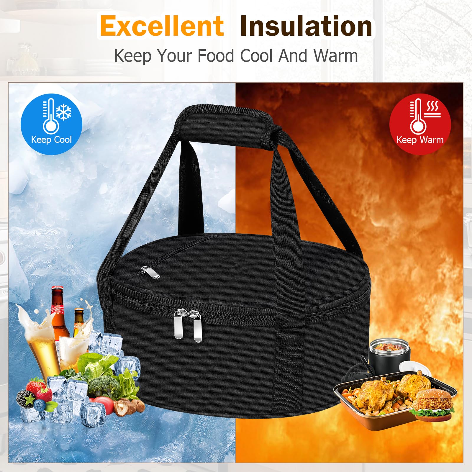 MIAOJIE two-way zipper enables easy access and spill control.