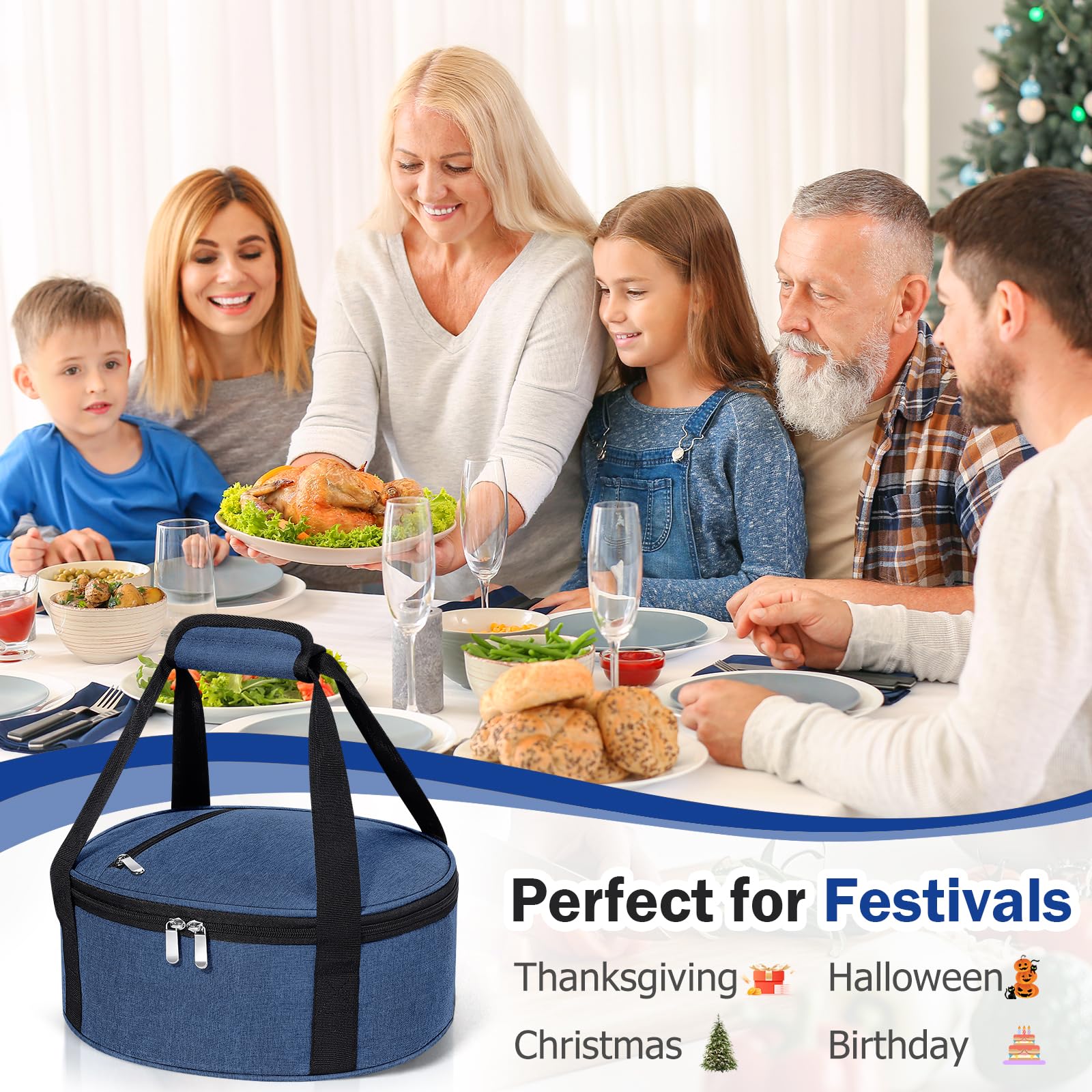 MIAOJIE two-way zipper provides quick access to foods during events.