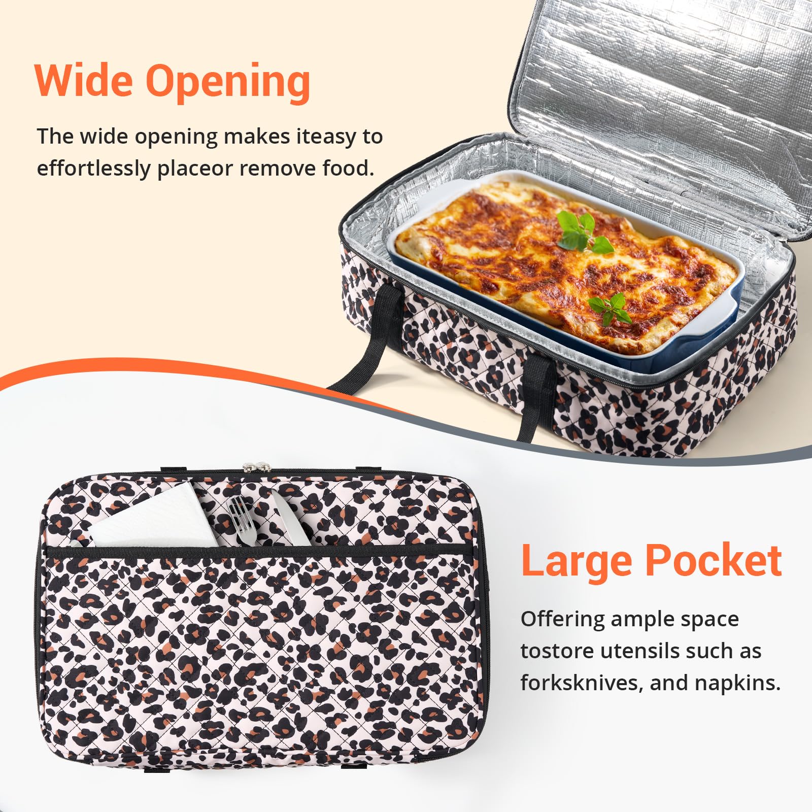 MIAOJIE wide-opening zipper design enables easy packing and quick access.