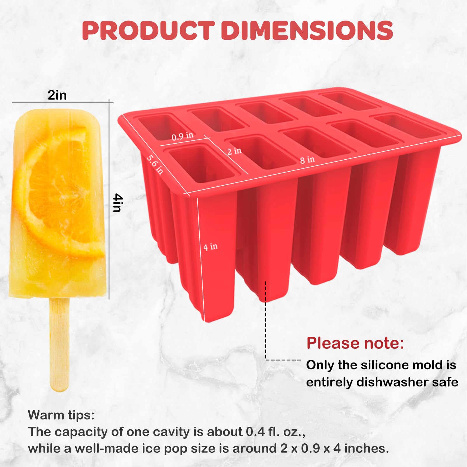 Miaowoof popsicle molds red includes sticks and bags for convenience
