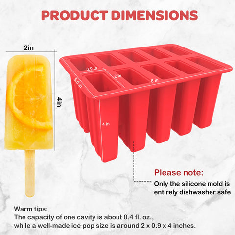 Miaowoof popsicle molds red includes sticks and bags for convenience