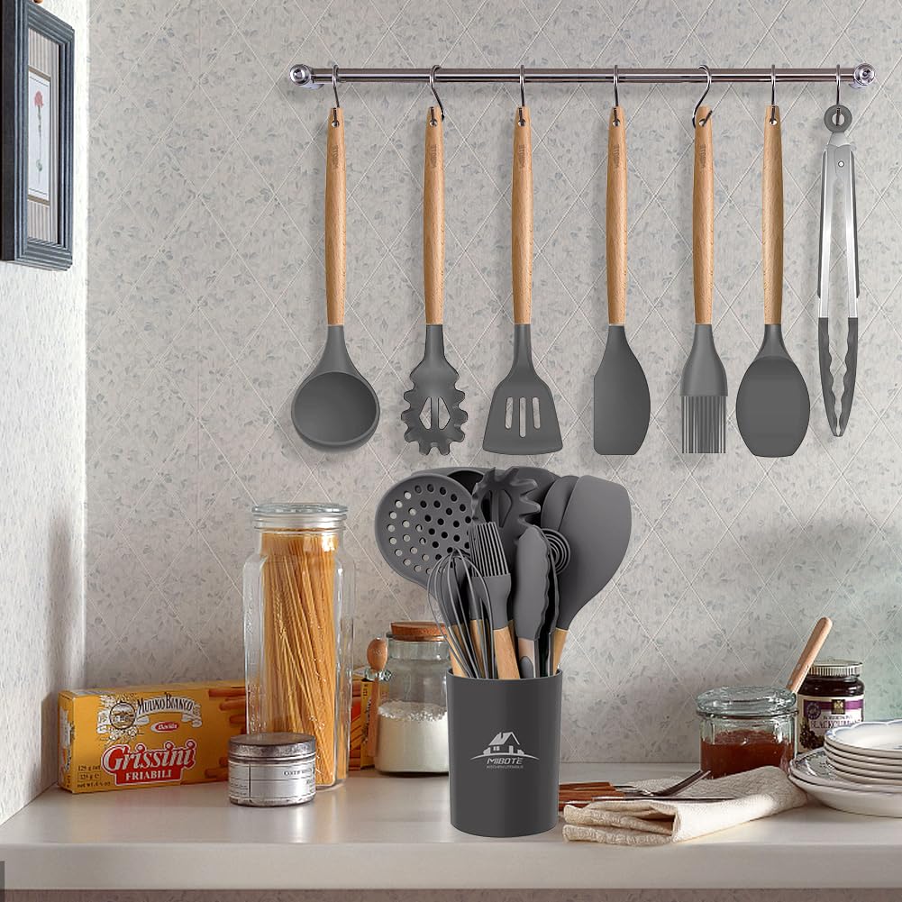 MIBOTE nonstick protection cookware grey, helps safeguard pans during cooking.