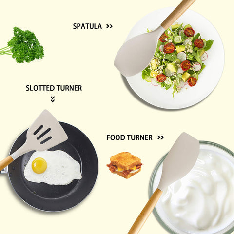 MIBOTE silicone utensils set silicone-spoon perfect for stirring hot soups.