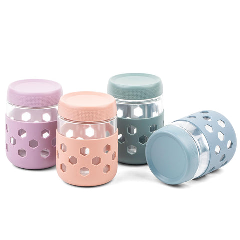MICEBAY 16oz overnight oats container with silicone sleeve offers durable drop protection.