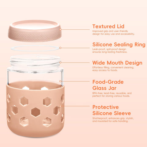 MICEBAY BPA-free jar resists chips, storing yogurt parfaits and sauces safely.