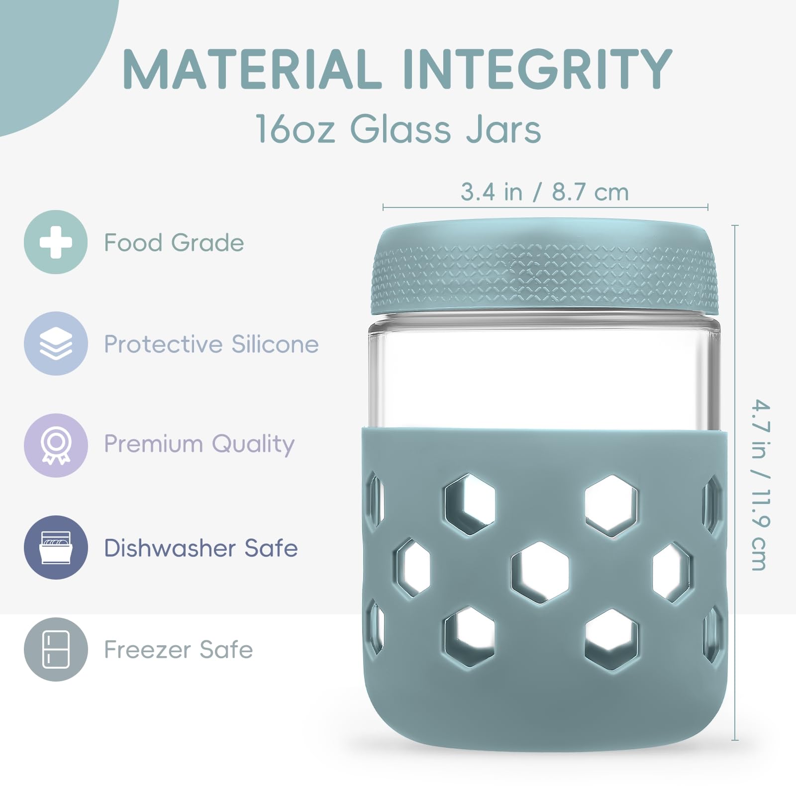 MICEBAY wide-mouth glass jar with airtight lid stays fresh and easy to clean.